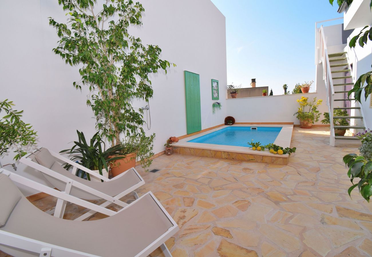 Дом на Santa Margalida - Can Cantino 213 fantástica casa de pueblo con piscina privada, aire acondicionado, terraza, barbacoa y WiFi